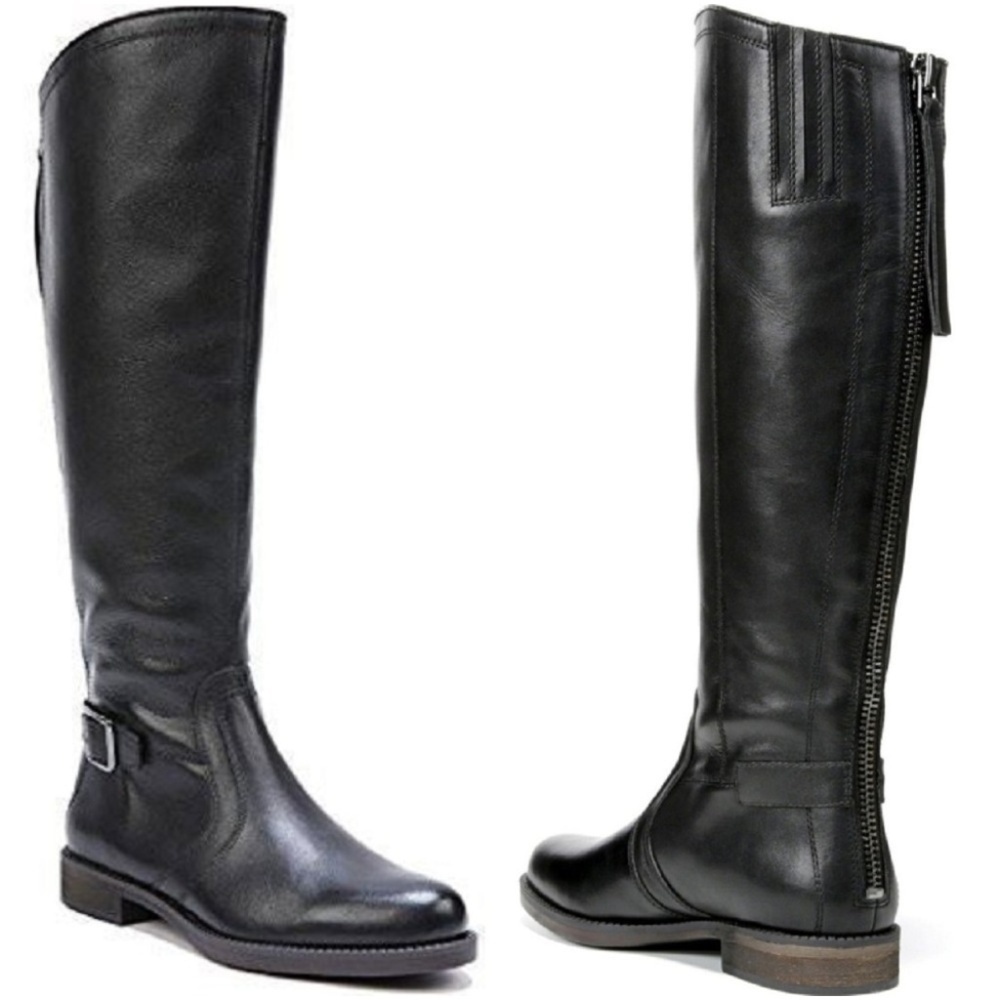 FRANCO SARTO Black Leather Tall Riding Boots
